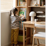 Oak Solid Wood Kids Lifting Study Desk Bookshelf