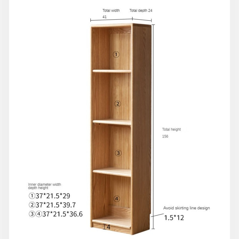 Oak Solid Wood Kids Lifting Study Desk Bookshelf