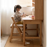 Oak Solid Wood Kids Lifting Study Desk Bookshelf