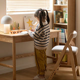 Oak Solid Wood Kids Lifting Study Desk Bookshelf