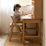 Oak Solid Wood Kids Lifting Study Desk Bookshelf