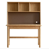 Oak Solid Wood Kids Lifting Study Desk Bookshelf