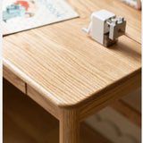 Oak Solid Wood Kids Lifting Study Desk Bookshelf