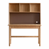 Oak Solid Wood Kids Lifting Study Desk Bookshelf