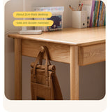 Oak, Beech Solid Wood Children's Ctudy Desk Bookshelf Integrated
