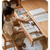 Oak, Beech Solid Wood Children's Ctudy Desk Bookshelf Integrated
