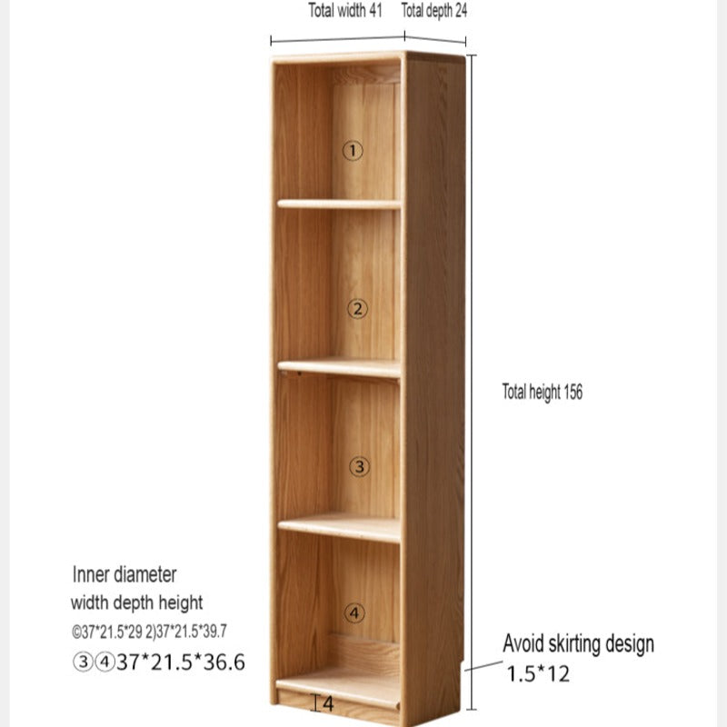 Oak, Beech Solid Wood Children's Ctudy Desk Bookshelf Integrated