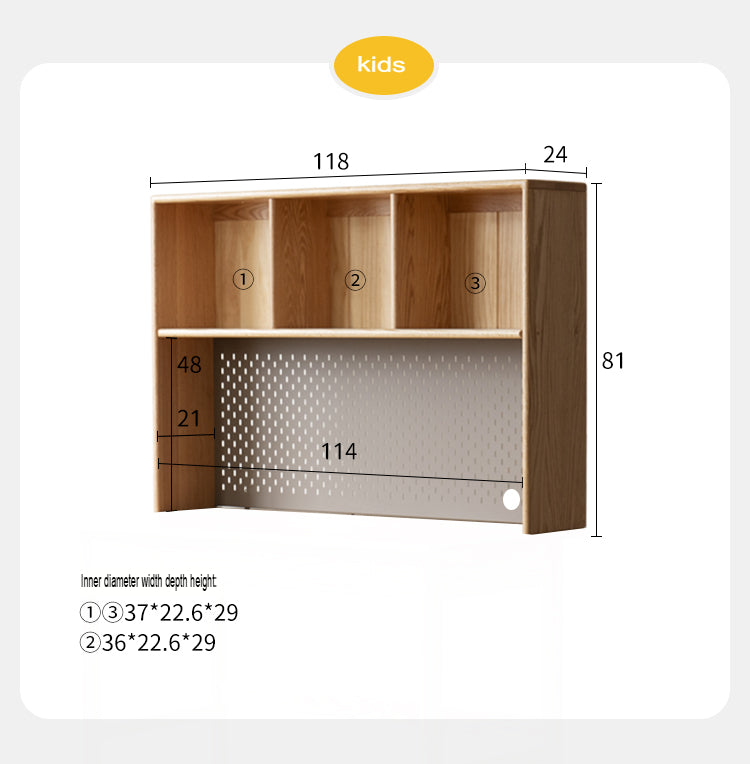 Oak, Beech Solid Wood Children's Ctudy Desk Bookshelf Integrated