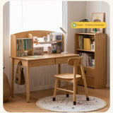 Oak, Beech Solid Wood Children's Ctudy Desk Bookshelf Integrated