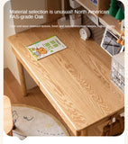 Oak, Beech Solid Wood Children's Ctudy Desk Bookshelf Integrated