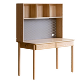 Oak, Beech Solid Wood Children's Ctudy Desk Bookshelf Integrated