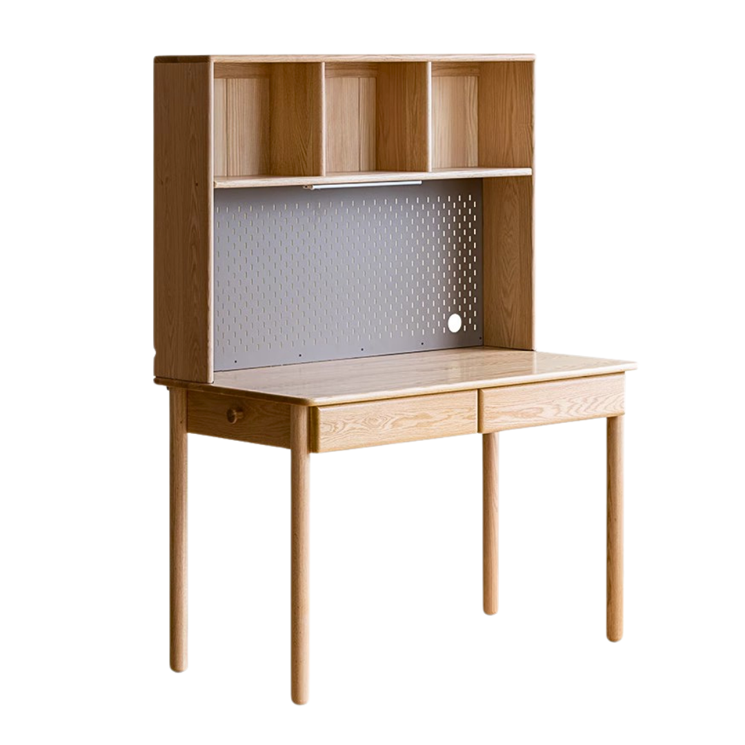 Oak, Beech Solid Wood Children's Ctudy Desk Bookshelf Integrated