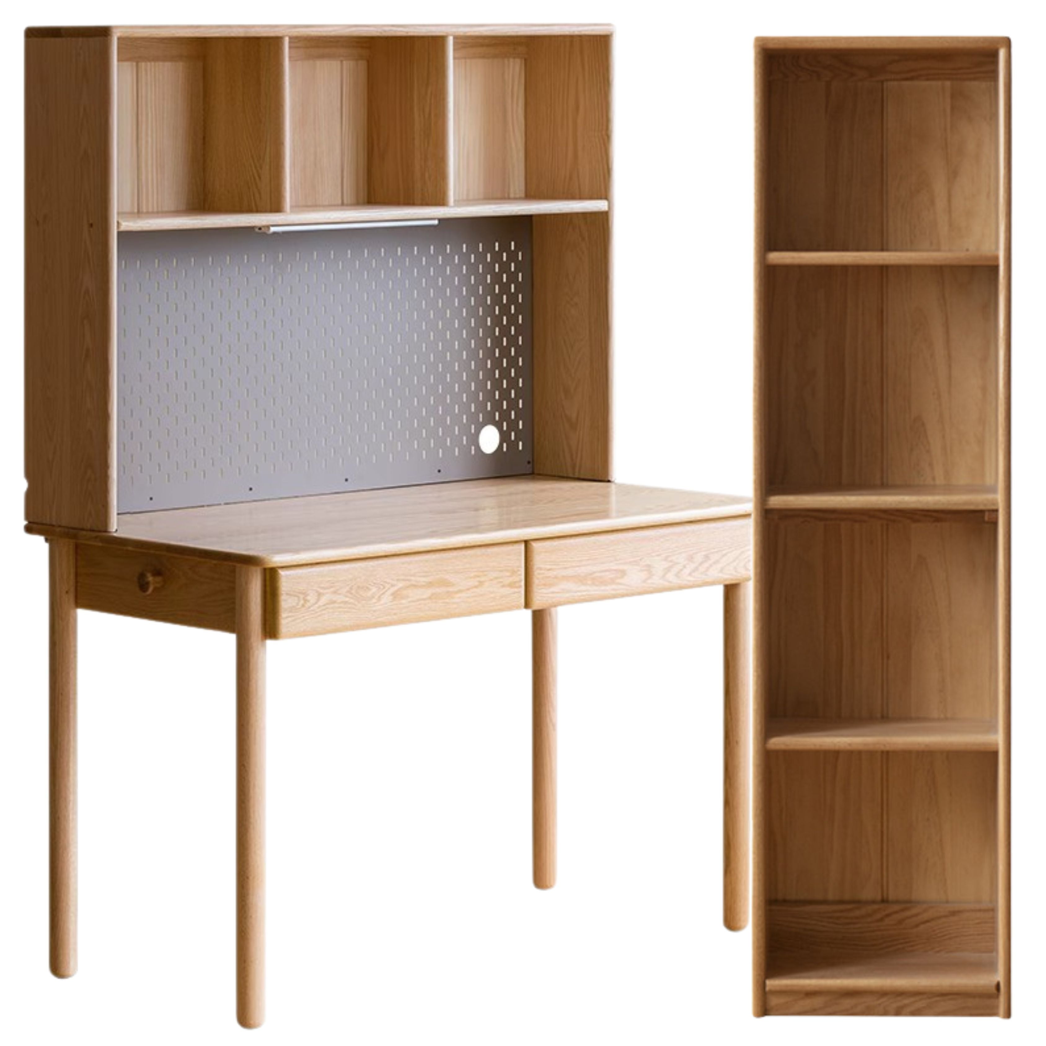 Oak, Beech Solid Wood Children's Ctudy Desk Bookshelf Integrated
