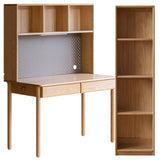 Oak, Beech Solid Wood Children's Ctudy Desk Bookshelf Integrated