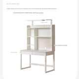 Poplar Solid Wood Cream Style Bookshelf Integrated Table