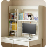 Poplar Solid Wood Cream Style Bookshelf Integrated Table