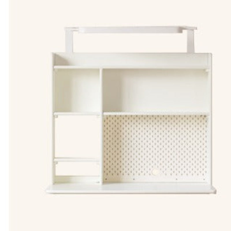 Poplar Solid Wood Cream Style Bookshelf Integrated Table