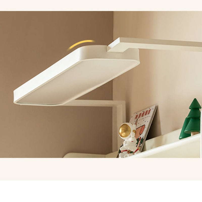 Poplar Solid Wood Cream Style Bookshelf Integrated Table