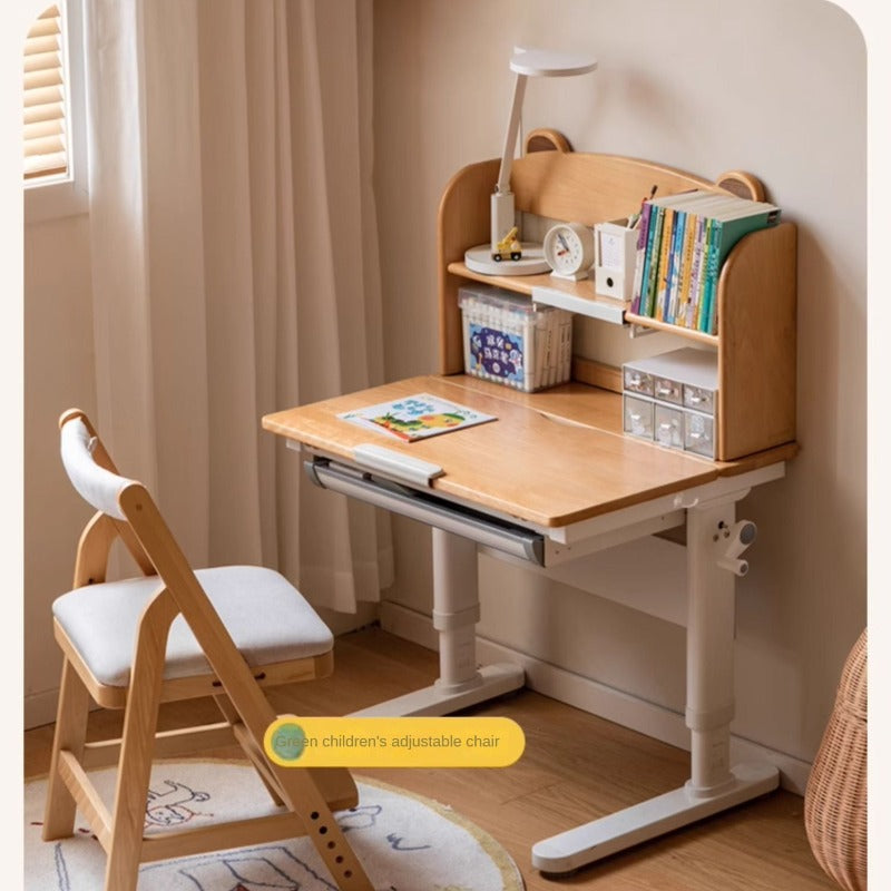 Beech Solid Wood children's Lifting Study Desk