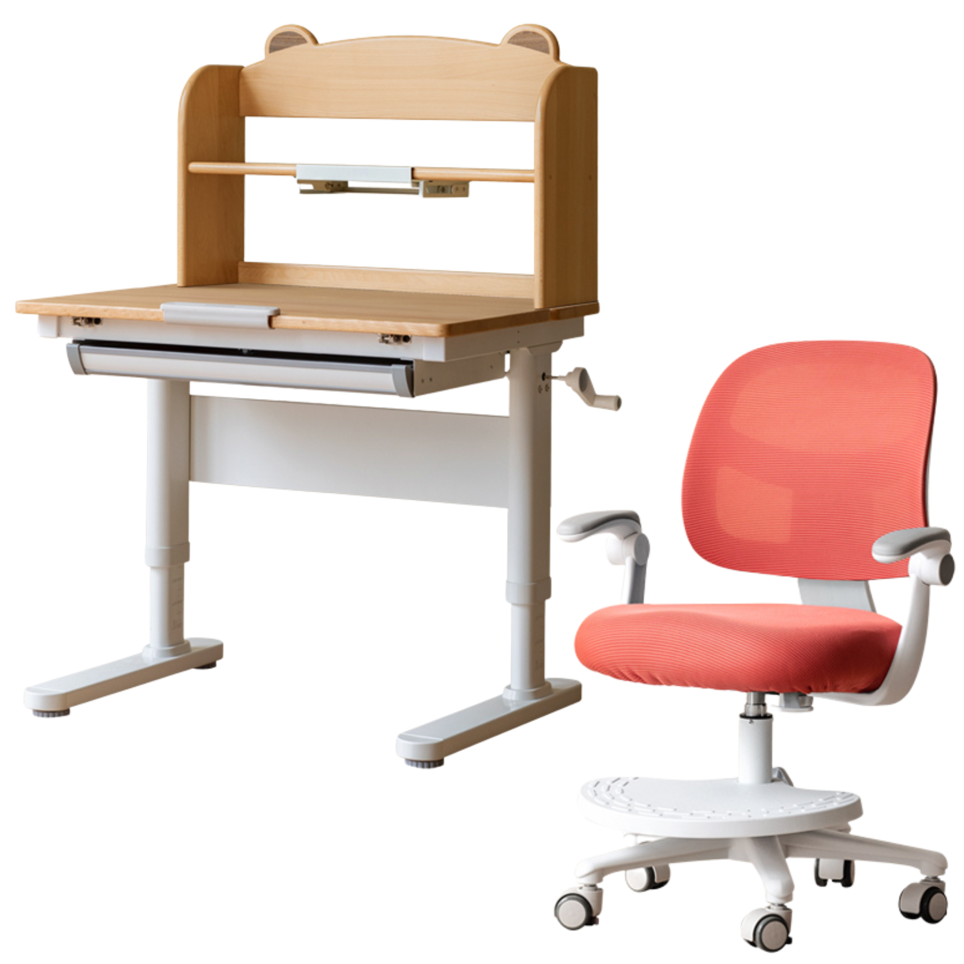 Beech Solid Wood children's Lifting Study Desk