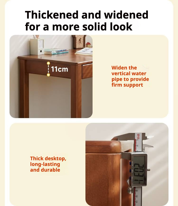 Poplar Solid Wood Children's Study Table Bookshelf Integrated.