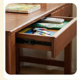 Poplar Solid Wood Children's Study Table Bookshelf Integrated.