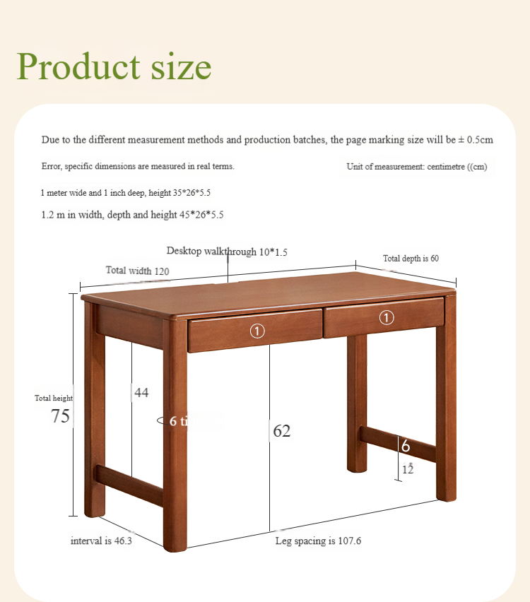 Poplar Solid Wood Children's Study Table Bookshelf Integrated.