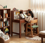 Poplar Solid Wood Children's Study Table Bookshelf Integrated.