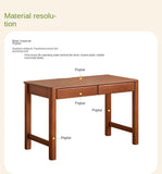 Poplar Solid Wood Children's Study Table Bookshelf Integrated.