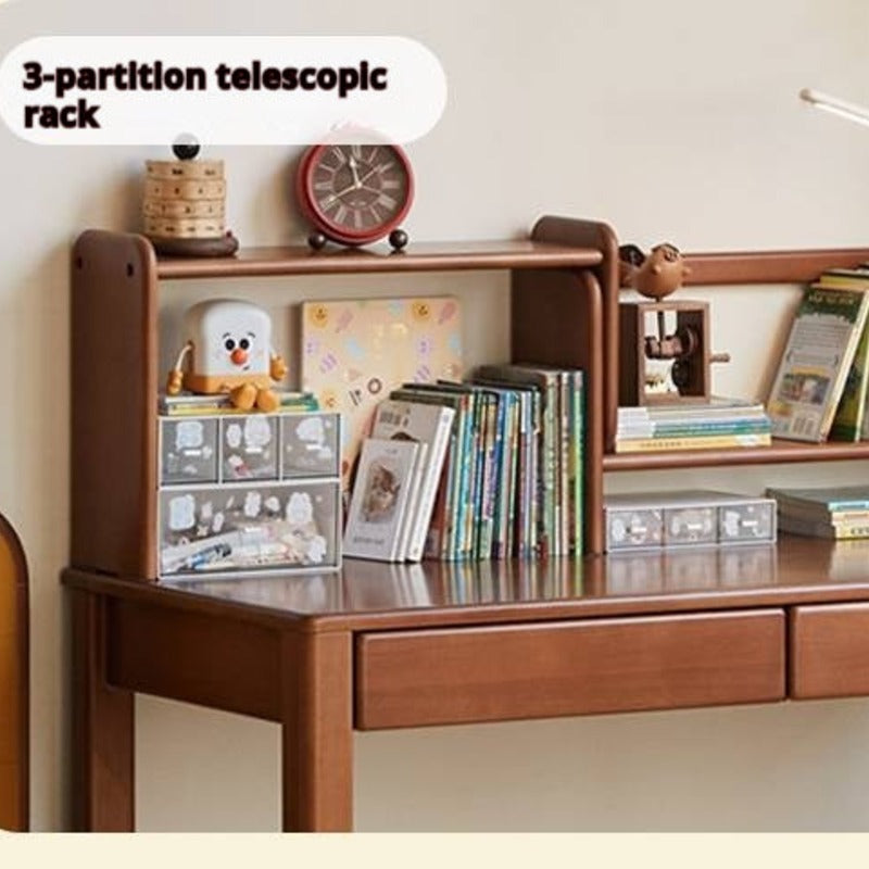 Poplar Solid Wood Children's Study Table Bookshelf Integrated.