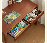 Poplar Solid Wood Children's Study Table Bookshelf Integrated.