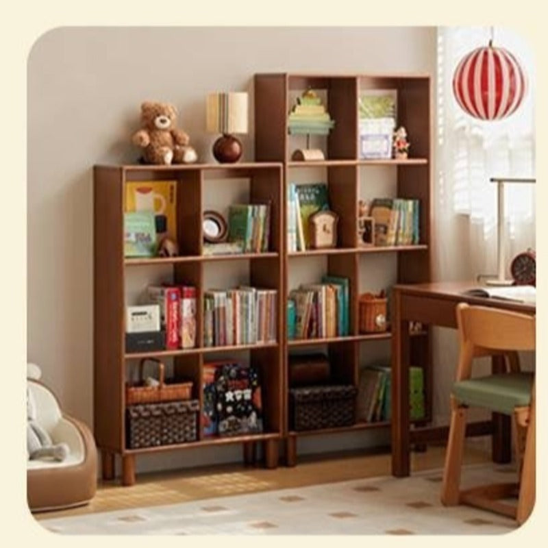 Poplar Solid Wood Children's Study Table Bookshelf Integrated.