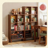 Poplar Solid Wood Children's Study Table Bookshelf Integrated.