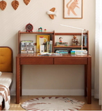 Poplar Solid Wood Children's Study Table Bookshelf Integrated.