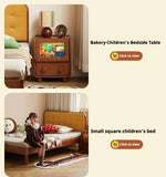 Poplar Solid Wood Children's Study Table Bookshelf Integrated.