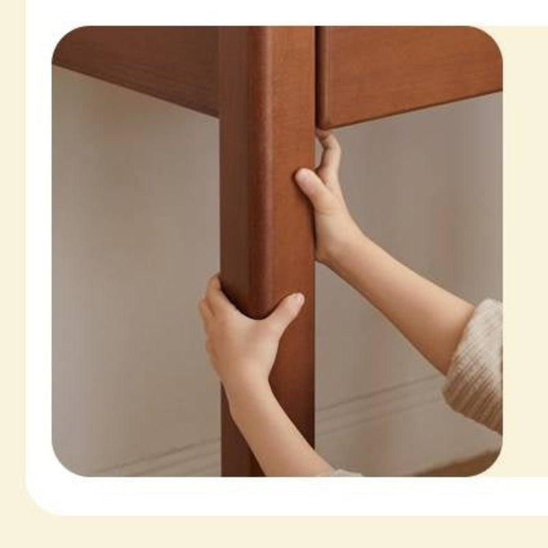 Poplar Solid Wood Children's Study Table Bookshelf Integrated.