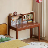 Poplar Solid Wood Children's Study Table Bookshelf Integrated.