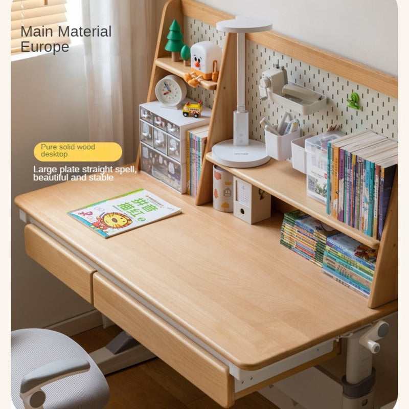 Beech Solid Wood Study Lift Table