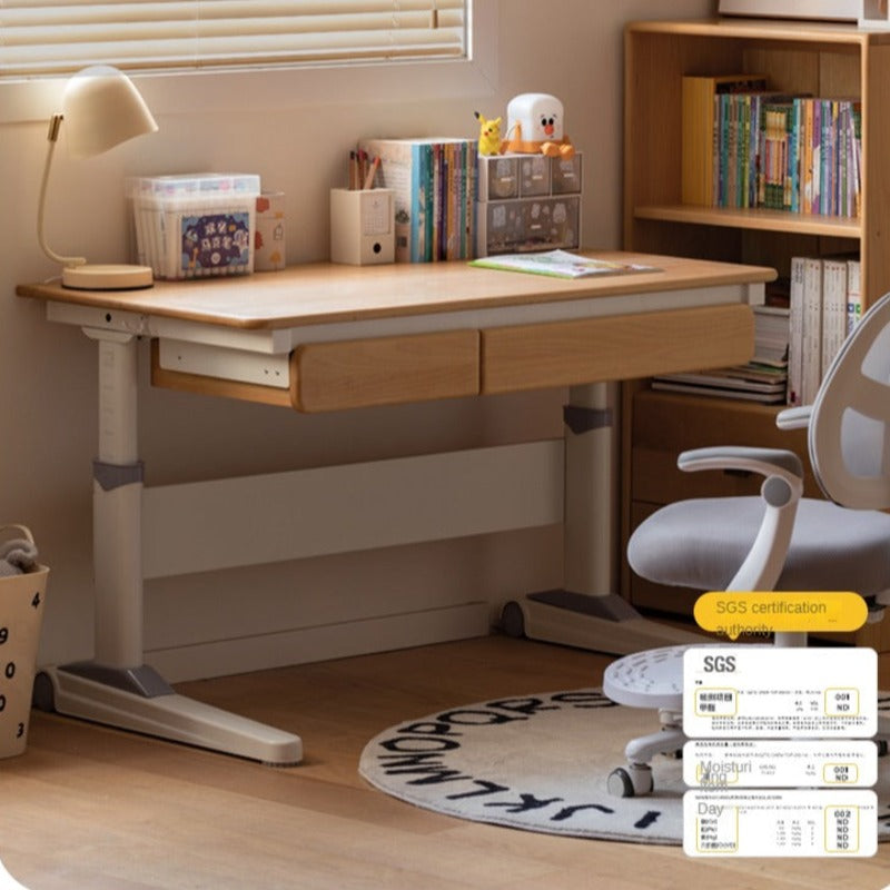 Beech Solid Wood Study Lift Table