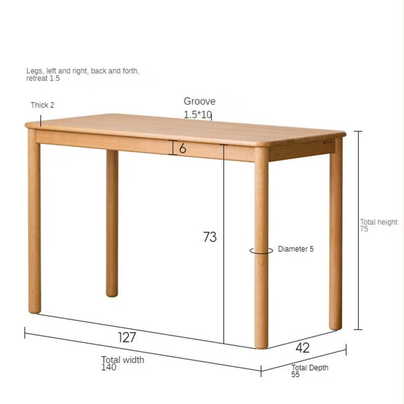 Beech Solid Wood Children's Writing Desk