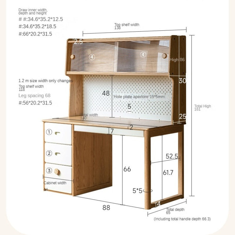 Oak Solid Wood Modern Children's Study Table