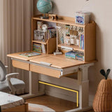 ビーチ材の手動クランク式リフト子供用学習机