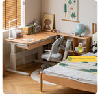 Beech Solid Wood Hand Crank Lift Children's Study Table