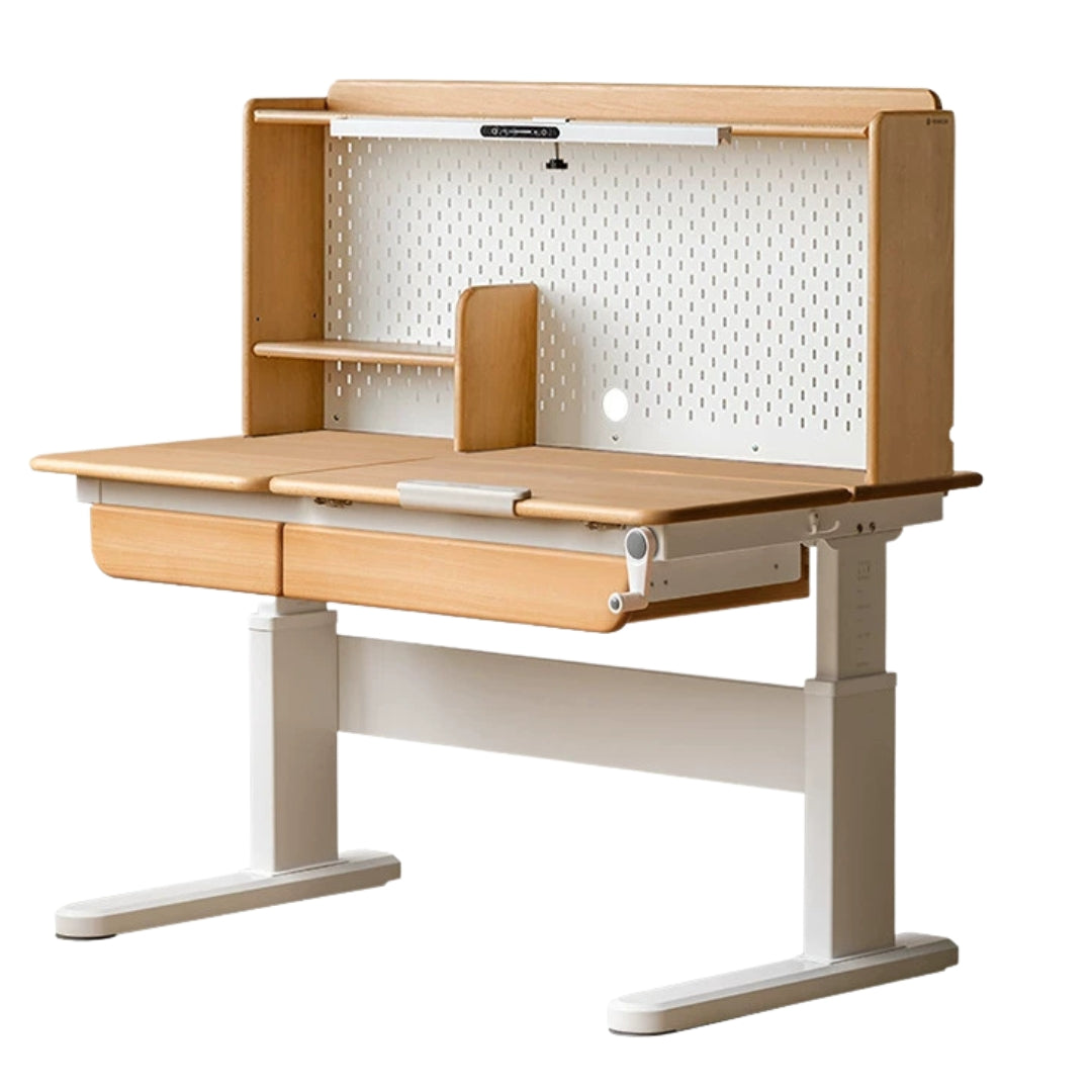 Beech Solid Wood Hand Crank Lift Children's Study Table