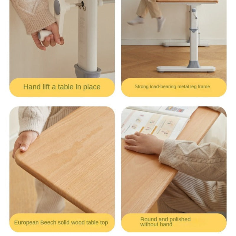 Beech Solid Wood Children's Liftable Desk