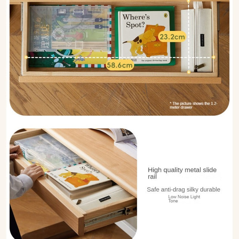 Beech Solid Wood Children's Modern Lift Study Table