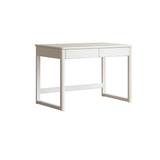 Poplar Solid Wood Study Table Writing Desk White Cream