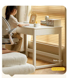 Poplar Solid Wood Study Table Writing Desk White Cream
