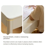 Poplar Solid Wood Study Table Writing Desk White Cream