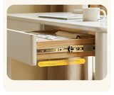 Poplar Solid Wood Study Table Writing Desk White Cream